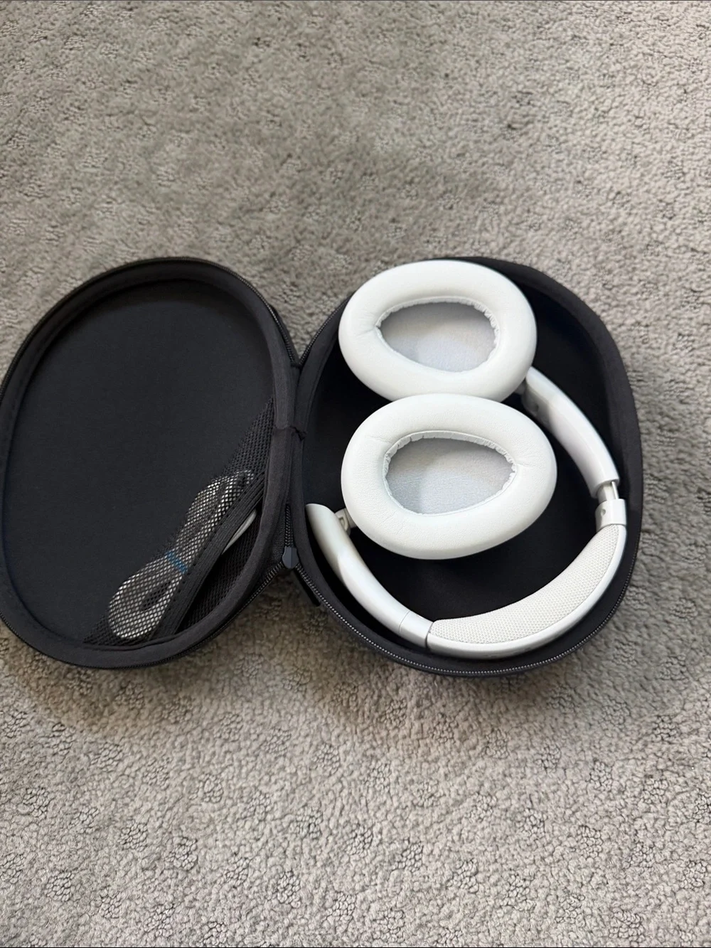 White Wireless Over-Ear Headphones with Protective Case